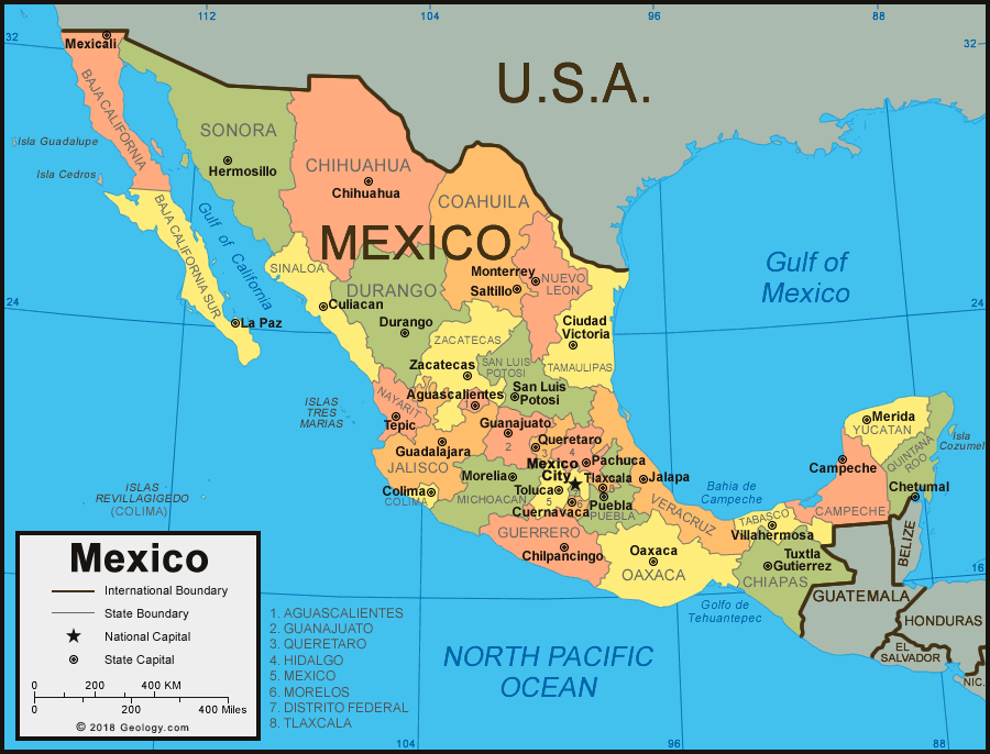 Why Invest In Mexico YeYe Agency   Mexico States Map 